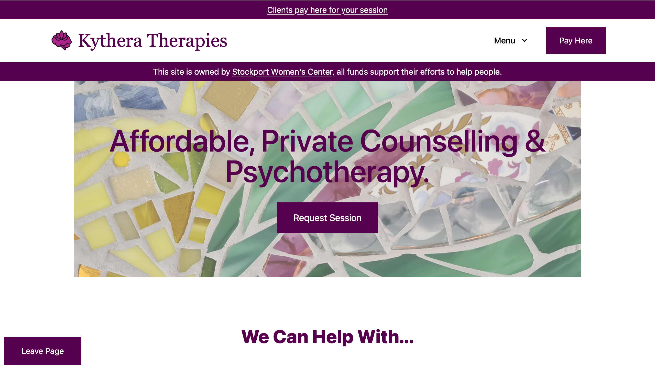 Kythera therapies desktop screenshot of homepage